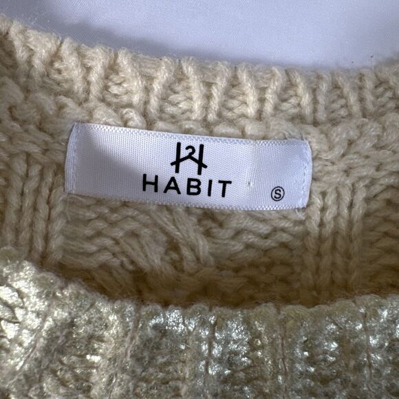 Gold Metallic Crop Tank Top knit Fringe Formal Elegant Women’s Size S Unique - Picture 10 of 11